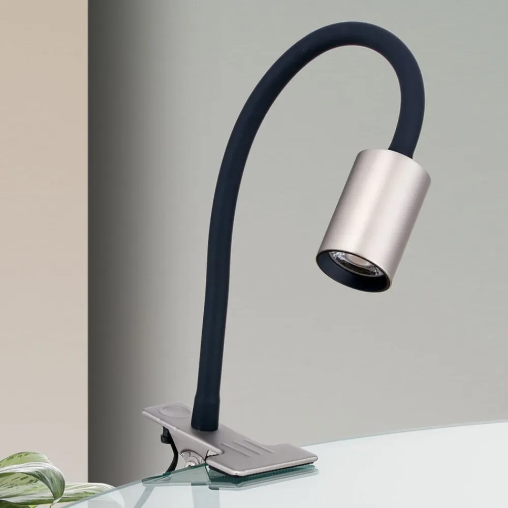 Kurt LED-klemmelampe, mat nikkel^ORION Sale