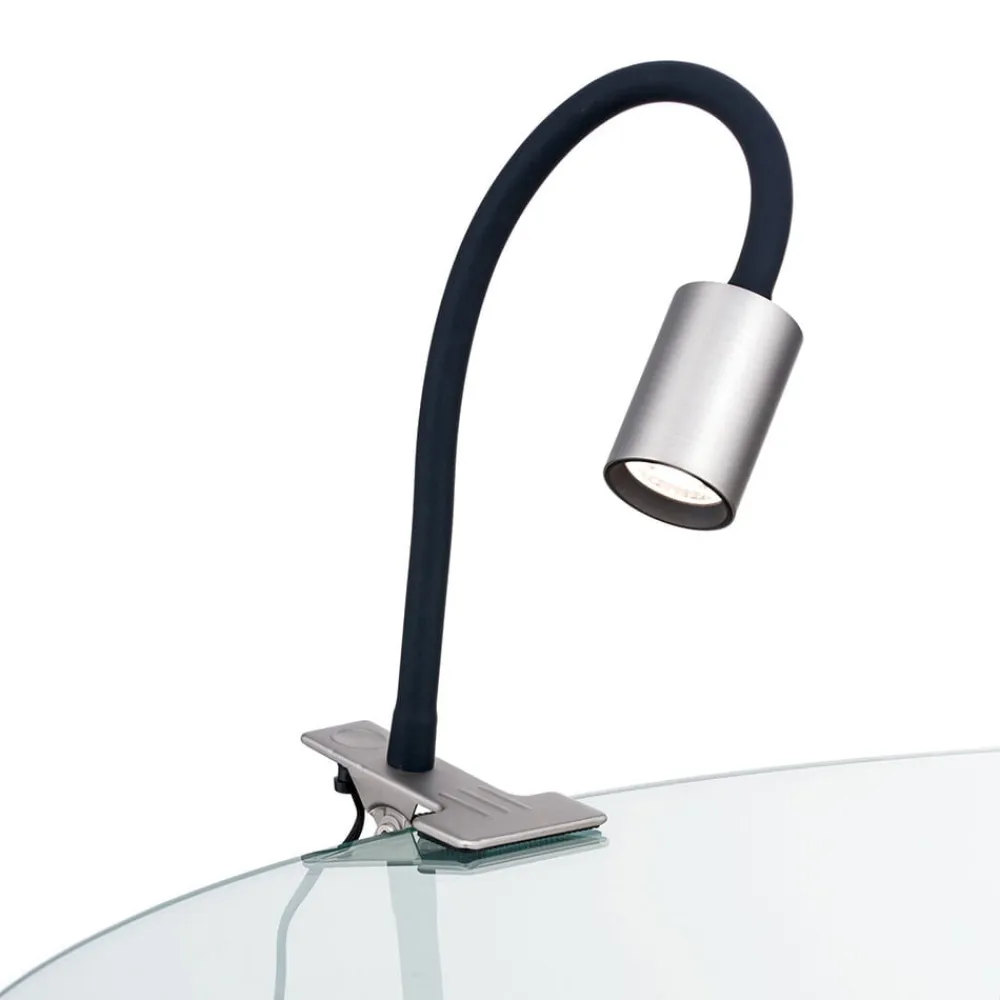 Kurt LED-klemmelampe, mat nikkel^ORION Sale