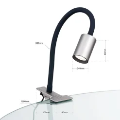 Kurt LED-klemmelampe, mat nikkel^ORION Sale