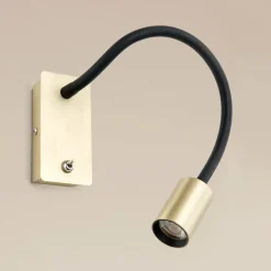 ORION Kurt LED-væglampe, mat messing med fleksibel arm