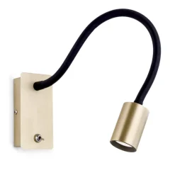 ORION Kurt LED-væglampe, mat messing med fleksibel arm