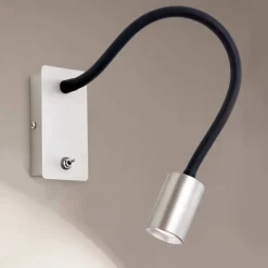 ORION Kurt LED-væglampe, mat nikkel med fleksibel arm