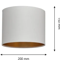 HELAM Lampeskærm Alba, Ø 20 cm, E27, hvid/guld