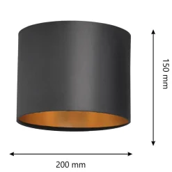 HELAM Lampeskærm Alba, Ø 20 cm, E27, sort/guld