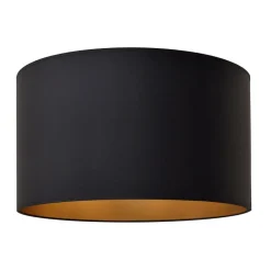 HELAM Lampeskærm Alba, Ø 45 cm, E27, sort/guld