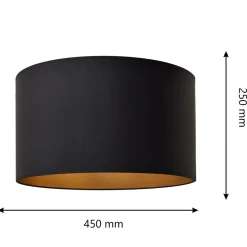 HELAM Lampeskærm Alba, Ø 45 cm, E27, sort/guld