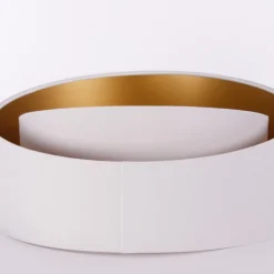 Lampeskærm Chloe, Ø 50 cm, udvendig hvid, indvendig guldfarvet^Maco Design