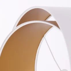 Lampeskærm Chloe, Ø 50 cm, udvendig hvid, indvendig guldfarvet^Maco Design