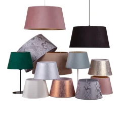 Duolla Lampeskærm Cone højde 25,5 cm, chintz ecru/hvid