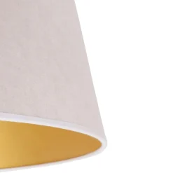 Lampeskærm Cone højde 25,5 cm, ecru/guld^Duolla Clearance