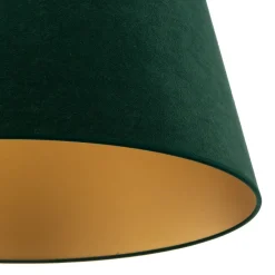 Duolla Lampeskærm Cone højde 22,5 cm, mørkegrøn/guld