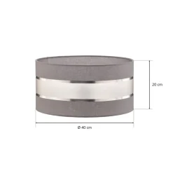 HELAM Lampeskærm Helen E27 Ø40/højde 20 cm grå/sølv