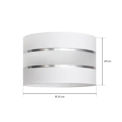 Lampeskærm Helen E27 Ø25/højde 15 cm hvid/sølv^HELAM Sale