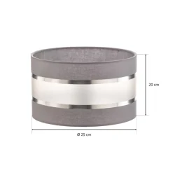 HELAM Lampeskærm Helen E27 Ø25/højde 15 cm grå/sølv