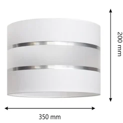 HELAM Lampeskærm Helen E27 Ø35/Højde20cm hvid/sølv