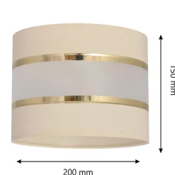 HELAM Lampeskærm Helen E27 Ø20/Højde15cm ecru/guld
