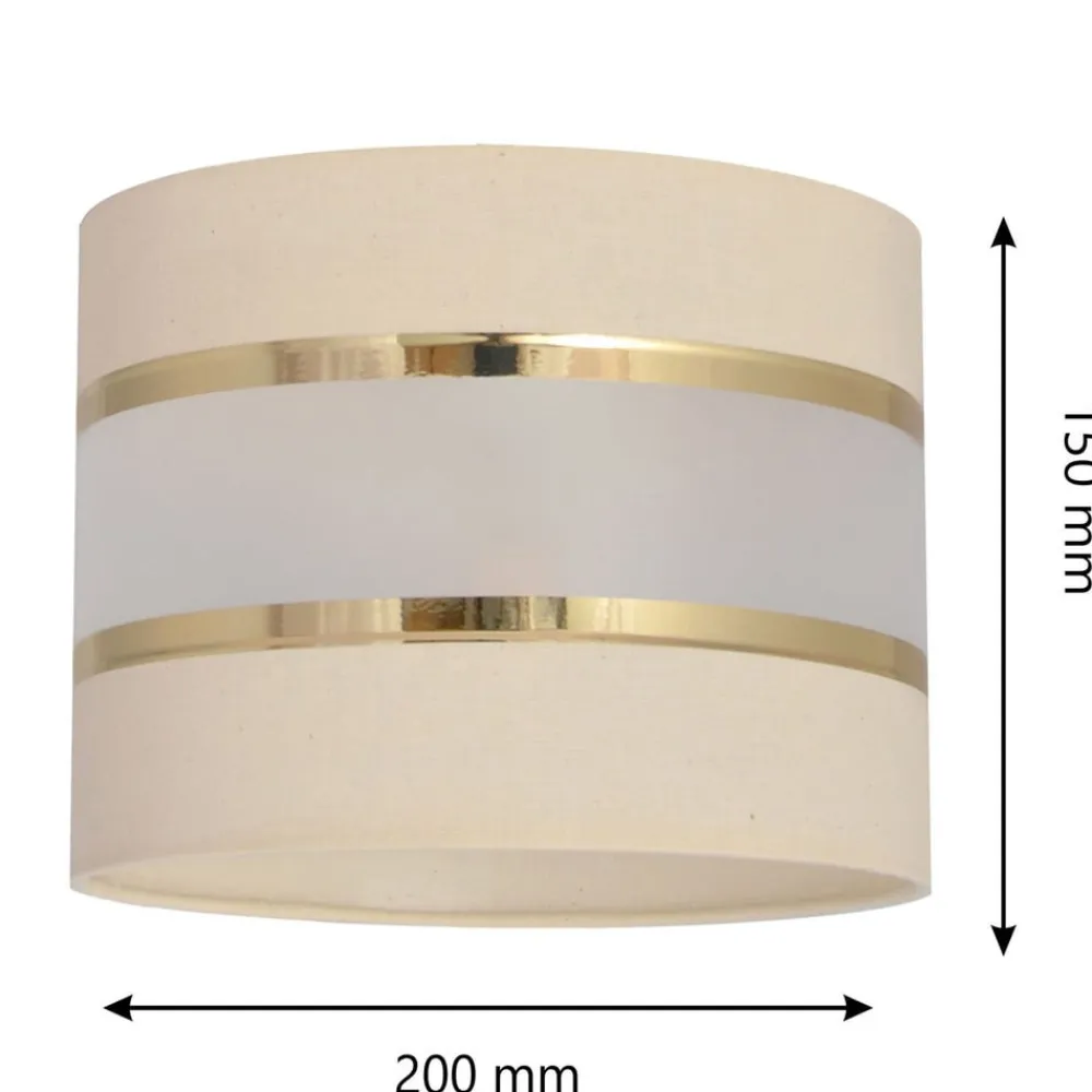 HELAM Lampeskærm Helen E27 Ø20/Højde15cm ecru/guld
