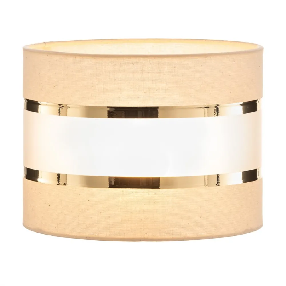 HELAM Lampeskærm Helen E27 Ø20/Højde15cm ecru/guld