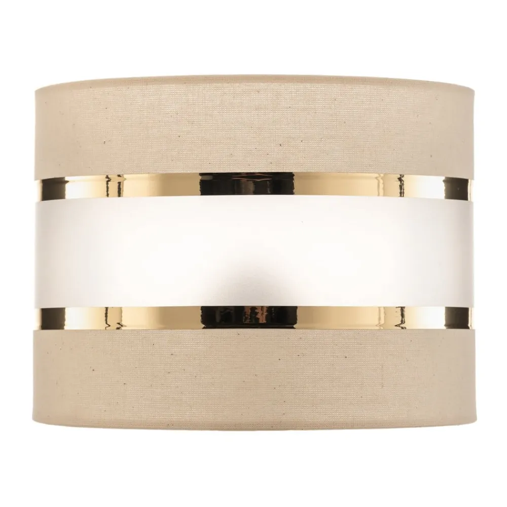 HELAM Lampeskærm Helen E27 Ø20/Højde15cm ecru/guld