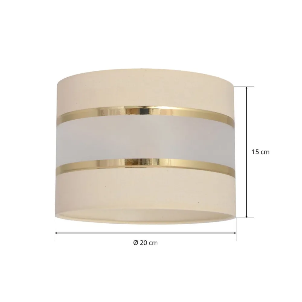 HELAM Lampeskærm Helen E27 Ø20/Højde15cm ecru/guld