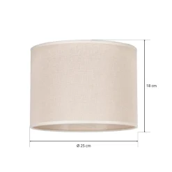 Lampeskærm Roller, beige, Ø 25 cm, højde 18 cm^Duolla Discount