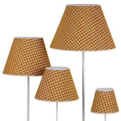 Lampeskærm Sofia 25 cm, hanefodsmønster gul^Duolla Outlet