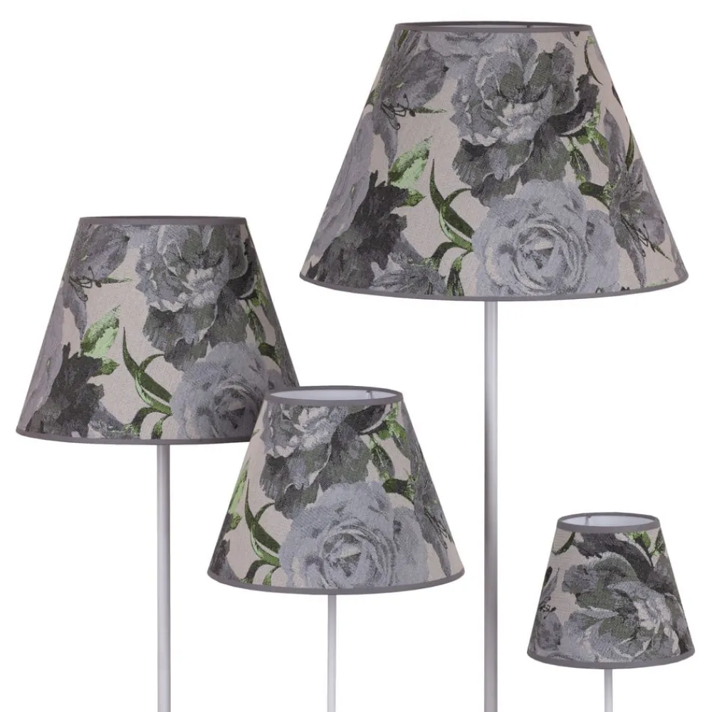 Duolla Lampeskærme>Lampeskærm Sofia Højde 21 cm, blomstermønster grå