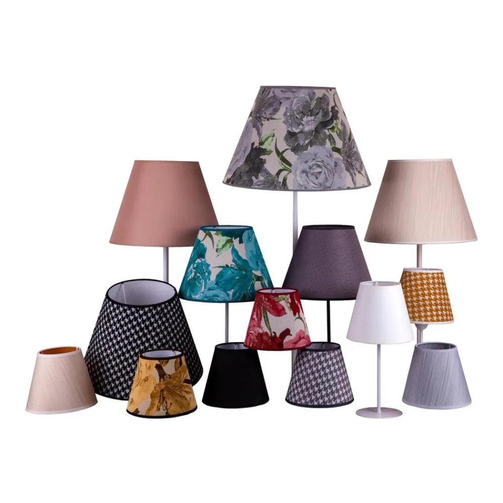 Duolla Lampeskærme>Lampeskærm Sofia Højde 21 cm, blomstermønster grå