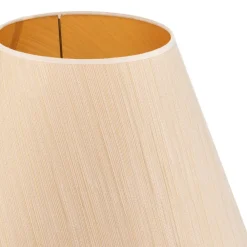 Lampeskærm Sofia Højde 31 cm, hvid/guldstrip^Duolla Online