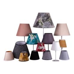 Duolla Lampeskærm Sofia Højde 25 cm, sort/hvid