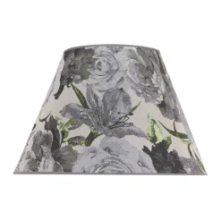 Duolla Lampeskærm Sofia Højde 31 cm, blomstermønster grå