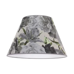 Duolla Lampeskærm Sofia Højde 31 cm, blomstermønster grå