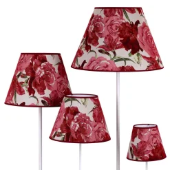 Lampeskærm Sofia Højde 25 cm, blomstermønster rød^Duolla Outlet