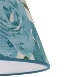 Lampeskærm Sofia Højde 15,5 cm Blomstermønster turkis^Duolla Best