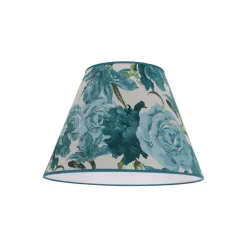 Duolla Lampeskærm Sofia Højde 25 cm, blomstermønster turkis