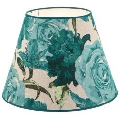 Duolla Lampeskærm Sofia Højde 25 cm, blomstermønster turkis