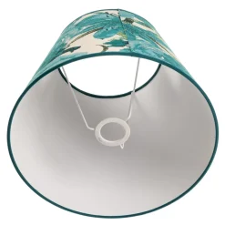 Duolla Lampeskærm Sofia Højde 25 cm, blomstermønster turkis