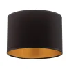 Luminex Lampeskærm Soho, sort/guld, tekstil, Ø 18 cm