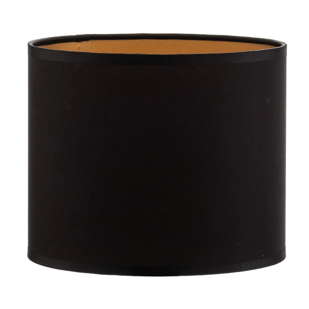 Luminex Lampeskærm Soho, sort/guld, tekstil, Ø 18 cm