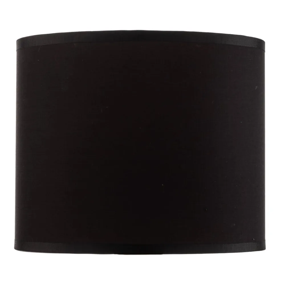 Luminex Lampeskærm Soho, sort/guld, tekstil, Ø 18 cm