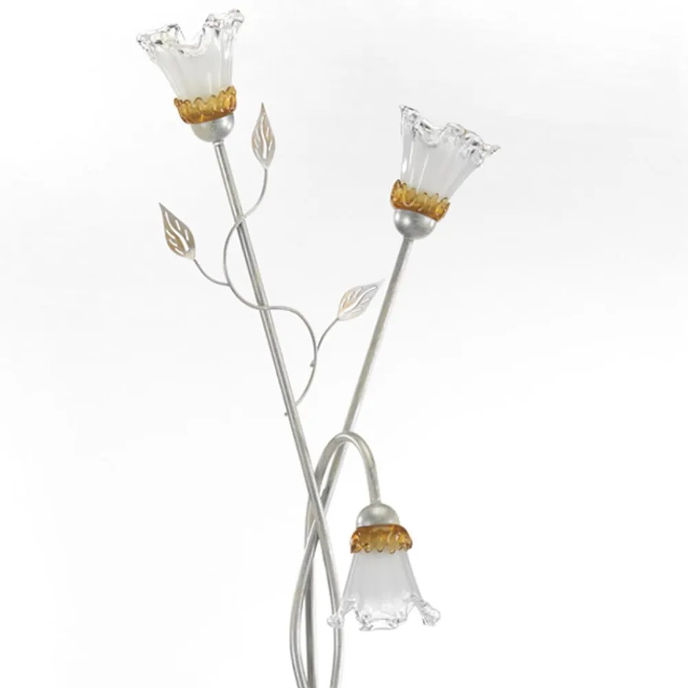 ONLI Lancia gulvlampe, elfenbensfarvet, 3 lyskilder, jern, glas