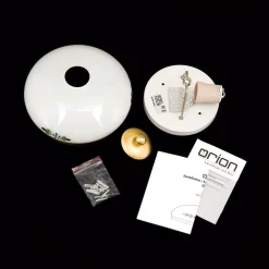 ORION Landhaus loftlampe, messing, opal grøn, Ø 21 cm