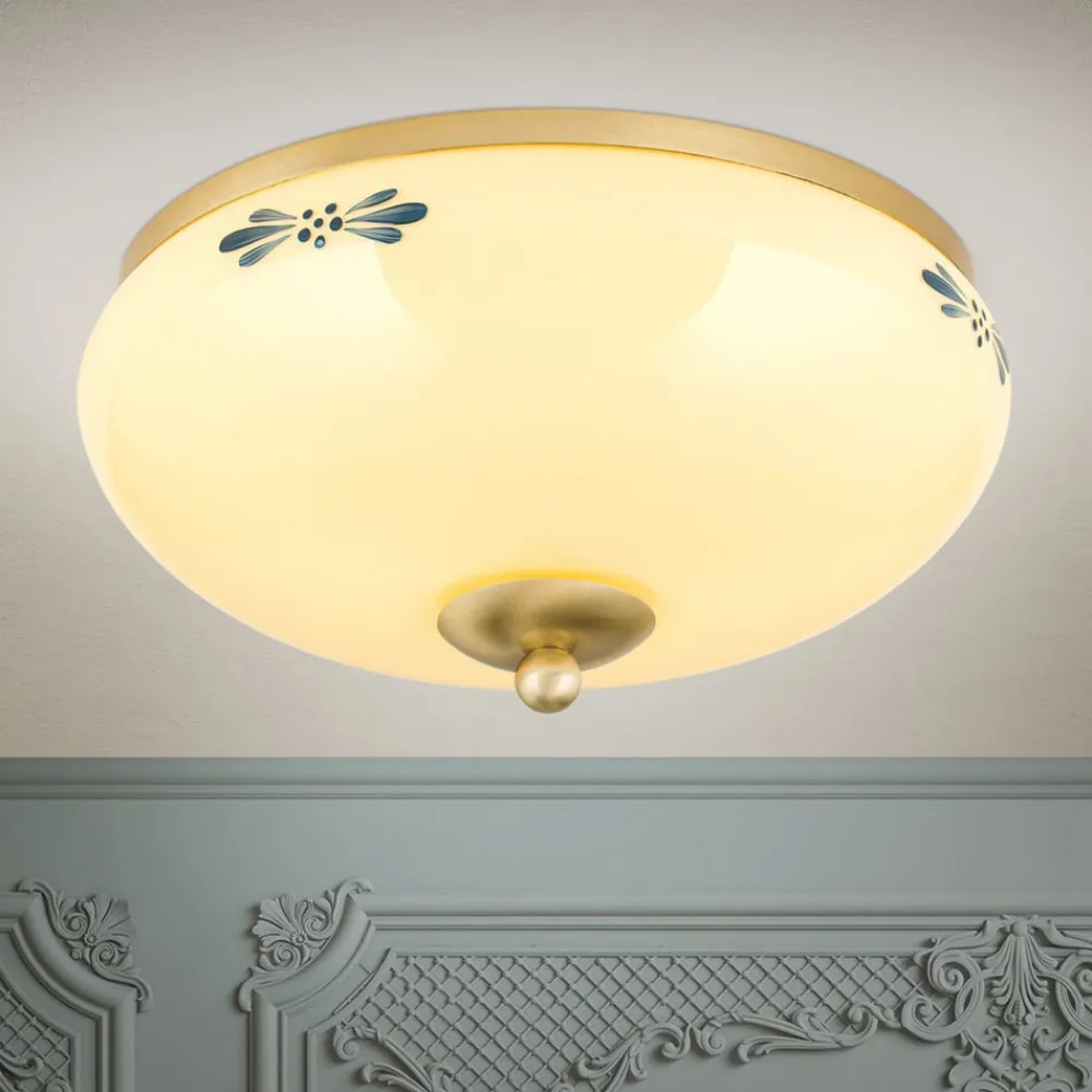 Landhaus loftlampe, messing creme blå, Ø 28 cm^ORION Clearance