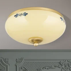 Landhaus loftlampe, messing creme blå, Ø 28 cm^ORION Clearance