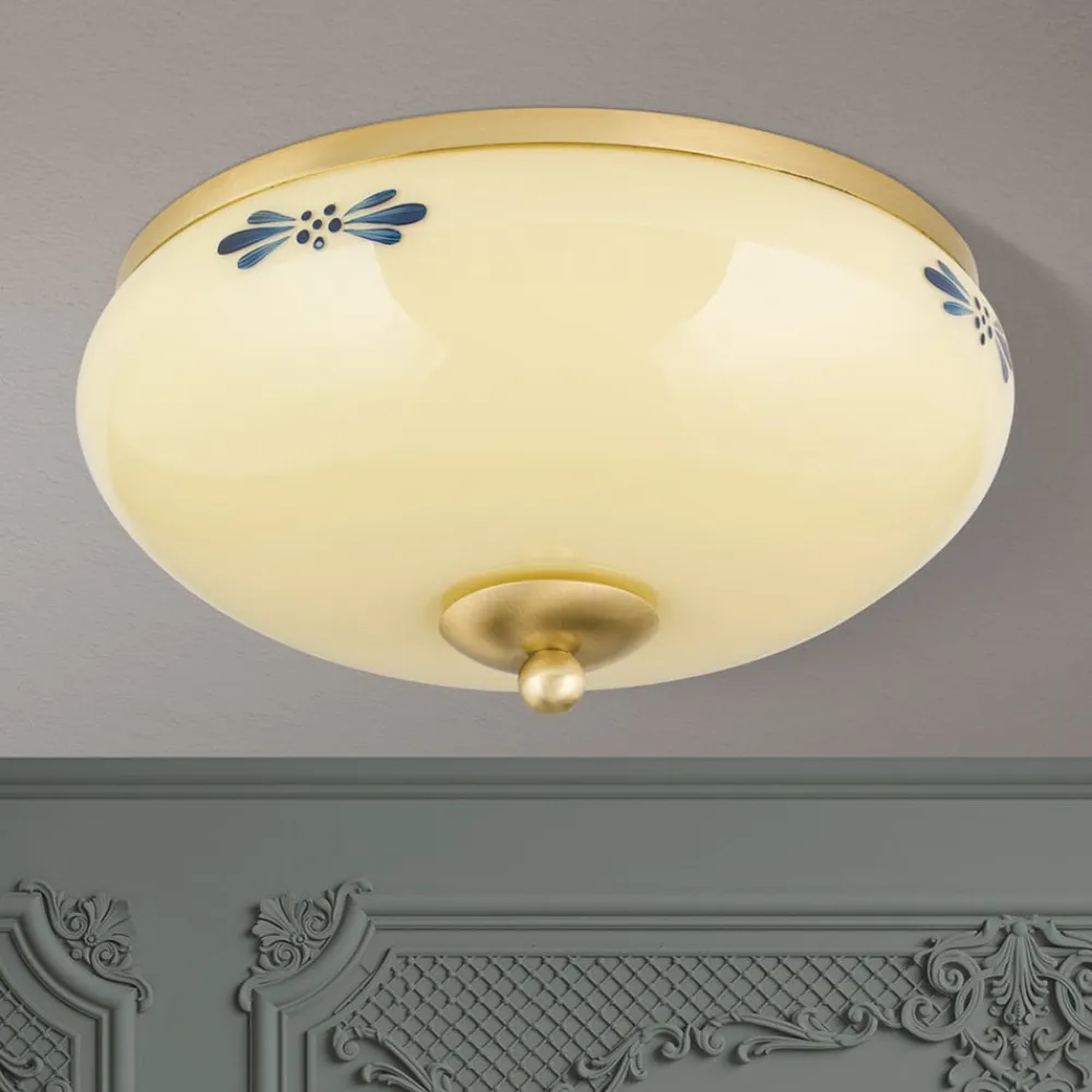 Landhaus loftlampe, messing creme blå, Ø 28 cm^ORION Clearance