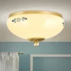 ORION Landhaus loftlampe, messing creme blå, Ø 21 cm