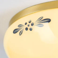 ORION Landhaus loftlampe, messing creme blå, Ø 21 cm