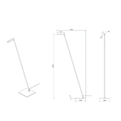 Lavale LED-gulvlampe, sort, dæmpbar, højde 138 cm^Lucide Discount