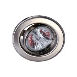 Lavspændings indbygningsspot i stål, drejelig^Heitronic Discount