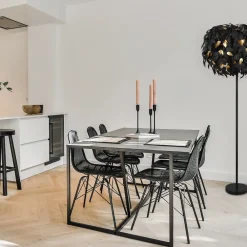 Reality Leuchten Gulvlamper|Gulvlamper>Leavy gulvlampe, sort/guld, højde 180 cm, plast